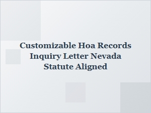 Customizable Hoa Records Inquiry Letter Aligned with Nevada Statute
