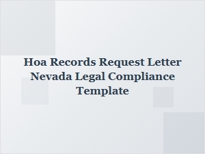 Nevada Hoa Records Request Letter for Legal Compliance
