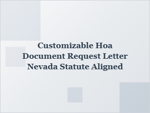 Customizable Hoa Document Request Letter Aligned with Nevada Statute