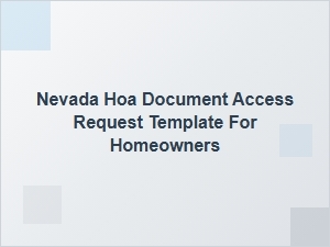 Nevada Hoa Document Access Request Template for Homeowners