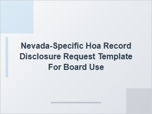 Nevada Hoa Record Disclosure Request Template for Board Use