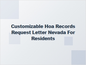 Customizable Hoa Records Request Letter for Nevada Residents