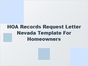 Nevada Hoa Records Request Letter Template for Homeowners