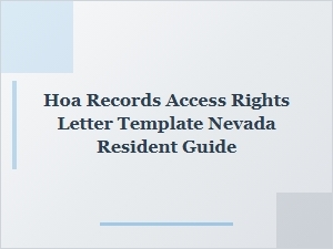 Nevada Resident Guide to Hoa Records Access Rights