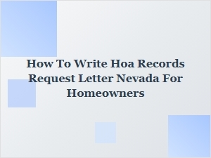 How to Request Hoa Records in Nevada for Homeowners