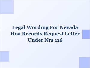 How to Request Nevada Hoa Records Under Nrs 116