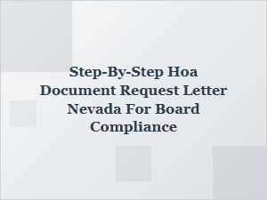 How to Request Hoa Documents in Nevada for Board Compliance